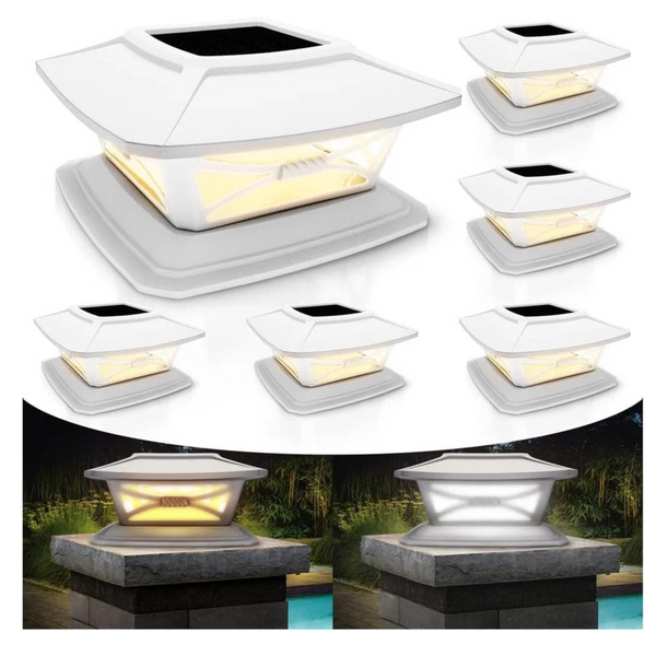 8-Pack JVK Outdoor Solar Powered Goods Post Cap Lights