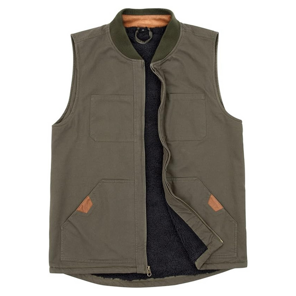 Men's Sleeveless Sherpa Fleece Lined Vest Jacket