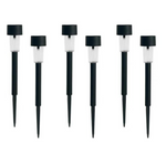 6-Ct Mainstays Solar Powered Black Classic Column LED Path Light and Landscape Light