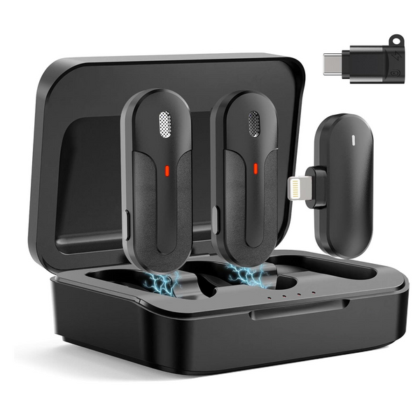2-Pack Wireless Clip Microphone For Phone