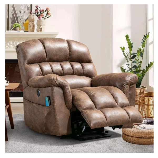42" Latitude Run Wide XL Microfiber Power Assist Recliner w/ Heat & Massage