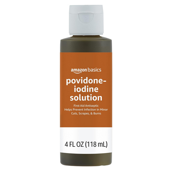 4-Oz Amazon Basics 10% Povidone Iodine Solution First Aid Antiseptic