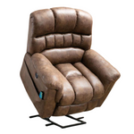 Wide Extra Large Microfiber Power Reclining Heated Massage Chair
