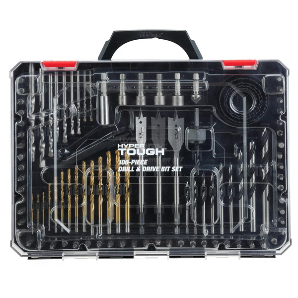 100-Piece Hyper Tough Drill & Driver Bits Set