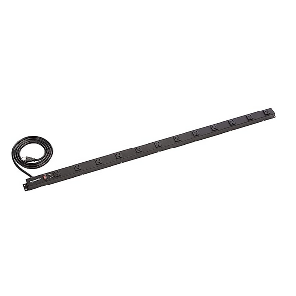 Regleta con protector contra sobretensiones de metal resistente de 16 tomacorrientes de Amazon Basics