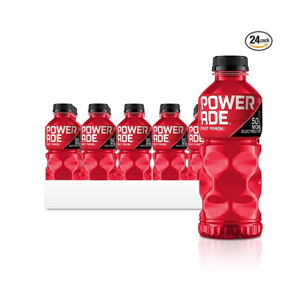 24-Pack of 20-Oz Powerade Sports Drink in Fruit Punch, Mountain Berry or Grape