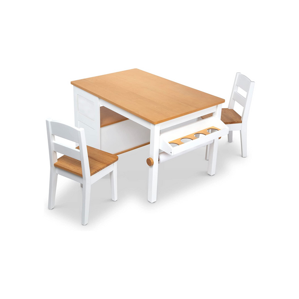 Melissa & Doug Wooden Art Table & Chairs Set