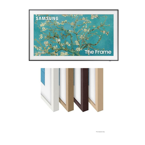Samsung The Frame 55” TV With Brown Framed Art Bezel