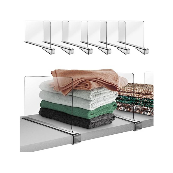 Hekmaden Pack of 6 Acrylic Shelf Dividers