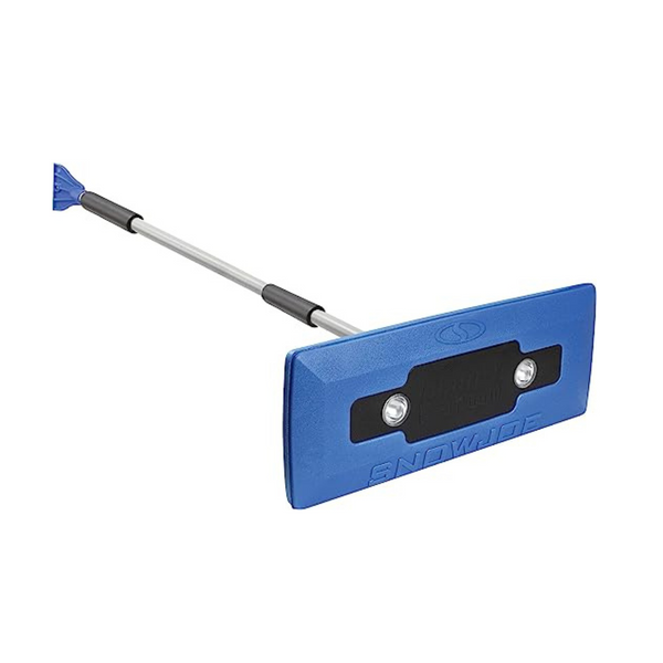 Snow Joe 4-In-1 Telescoping Snow Broom + Ice Scraper, 18-Inch Foam Head, Headlights