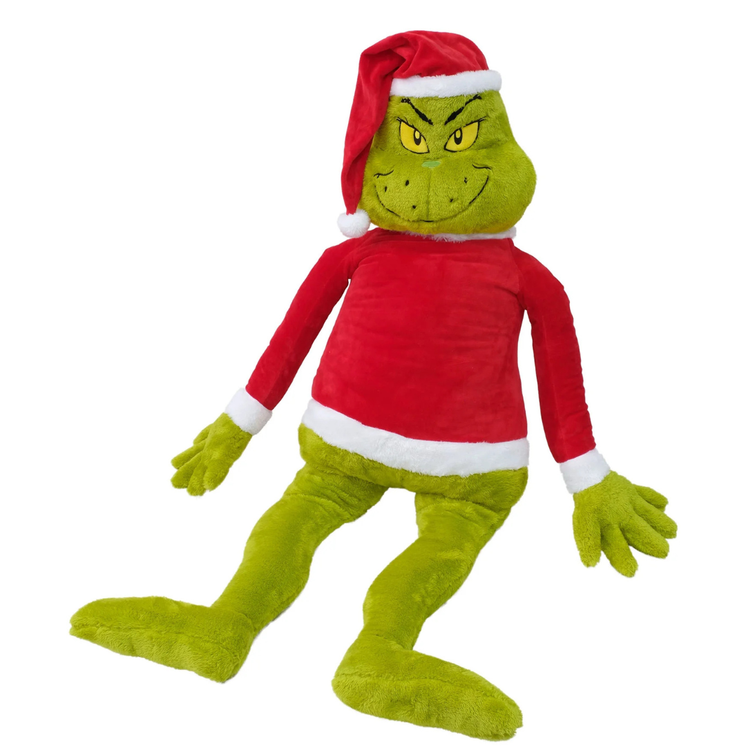 48" Grinch by Ruz Jumbo Plush in Santa Hat