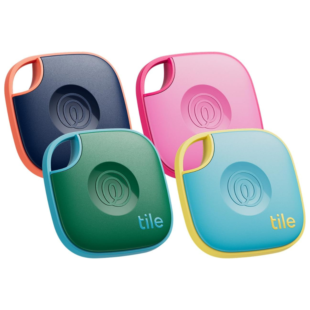4-Pack Tile by Life360 Mate Bluetooth Tracker for Keys and Bags