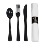 100 Pre-Rolled Disposable Extra Heavy Duty Plastic Cutlery Kit