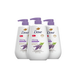 3 Bottles Of 30.6oz Dove Lavender Oil & Chamomile Body Wash With Pump