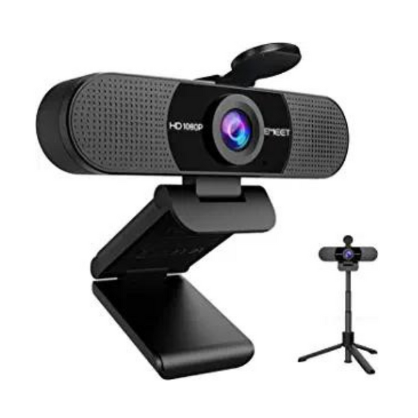 Cámara web EMEET C960 con trípode, cámara web 1080p con micrófono