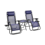 2-Pack Outdoor Adjustable Zero Gravity Folding Reclining Lounge Chair
