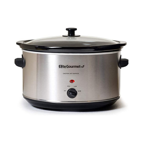 Olla de cocción lenta gigante de acero inoxidable XL Elite Gourmet de cerámica eléctrica de 8,5 cuartos de galón