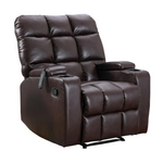 Leather Manual Release Recliner Soft Backrest with Massage Function
