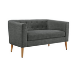 Amazon Basics Modern Upholstered Loveseat Sofa with Tufted Button