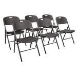 6 Amazon Basics Folding Plastic Chair with 350-Pound Capacity