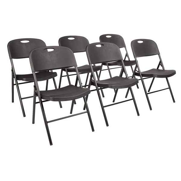6 Silla plegable de plástico Amazon Basics con capacidad de 350 libras