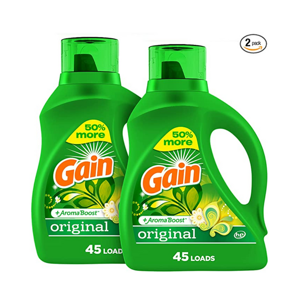 Gain detergente para ropa jabón líquido más potenciador de aroma (paquete de 2)