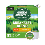 64 Green Mountain Coffee Roasters Decaf Breakfast Blend Single-Serve Keurig K-Cup Pods,