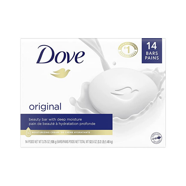 Paquete de 14 barras de belleza Dove, limpiador suave para la piel, hidratante