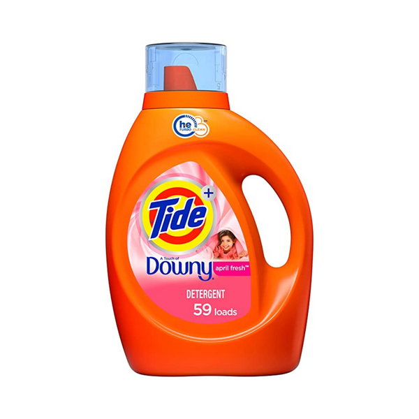 3 botellas de jabón líquido Tide with Downy Laundry Detergent (HE), aroma fresco de abril
