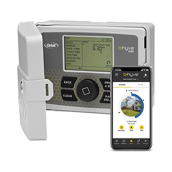 Controlador de aspersor inteligente para interiores y exteriores Orbit B-hyve de 12 zonas, compatible con Alexa