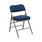 Flash Furniture 2 Pack HERCULES Series Premium Curved Triple Braced Navy Fabric Metal Folding Chairs