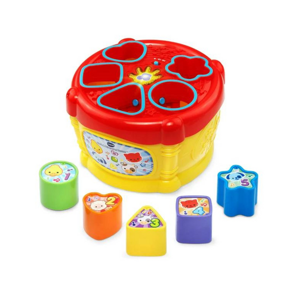 VTech, Sort and Discover Drum, juguete interactivo de aprendizaje, Baby Drum