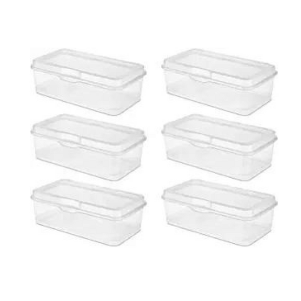 Pack of 6 Sterilite Large Flip Top Containers