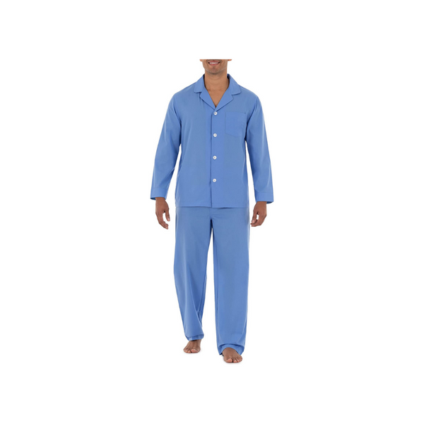 Fruit of the Loom Conjunto de pijama de tela ancha de manga larga para hombre