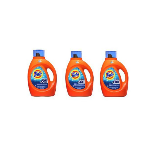 3 Bottles of Tide Ultra Oxi Laundry Detergent Liquid Soap, High Efficiency (He)