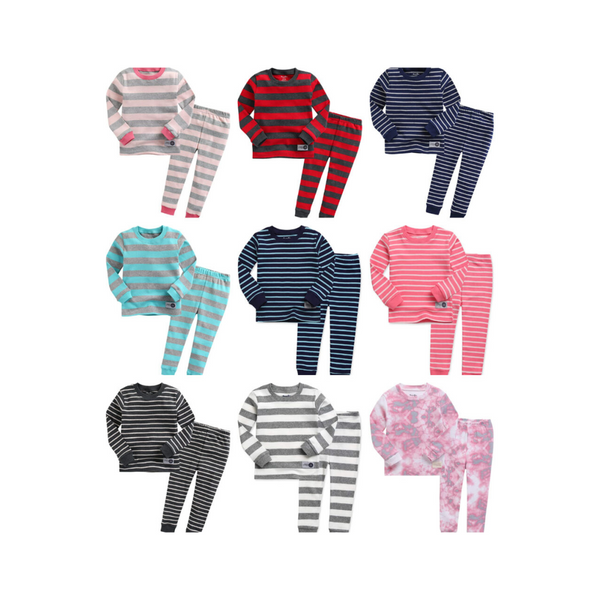 VAENAIT Boys & Girls Colorful Stripe 2 Piece Pajama Sets