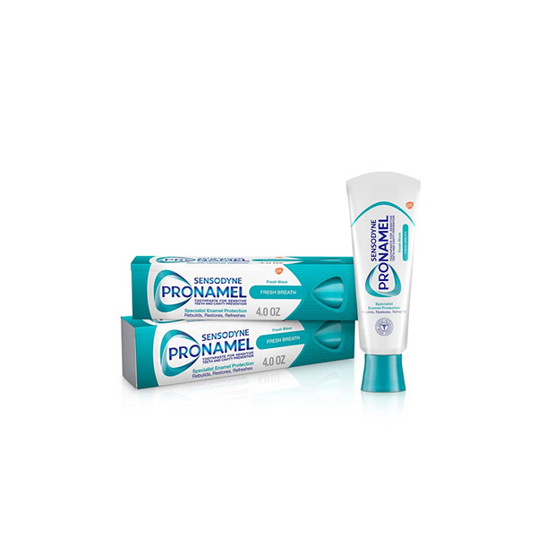 Paquete de 2 pastas dentales esmaltadas Sensodyne Pronamel de 4 onzas (aliento fresco)