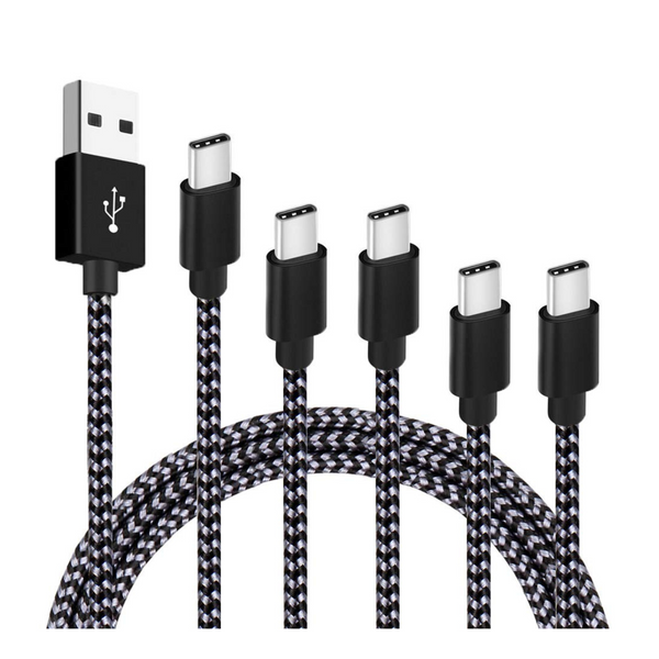 5 cables de carga rápida USB tipo C