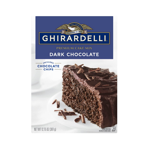 12 Ghirardelli Dark Chocolate Premium Cake Mix, Includes Chocolate Chips