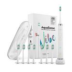 Aquasonic Vibe Series Ultra Whitening Toothbrush with 8 Brush Heads & Travel Case