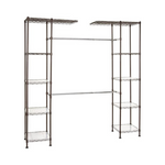 Amazon Basics Expandable Metal Hanging Storage Organizer Rack Wardrobe w/ Shelves