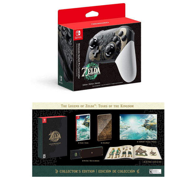 The Legend of Zelda: Tears of the Kingdom Edición coleccionista y mando Pro de Nintendo Switch