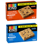 60 KIND Healthy Grains Peanut Butter Dark Chocolate or Vanilla Blueberry Bars