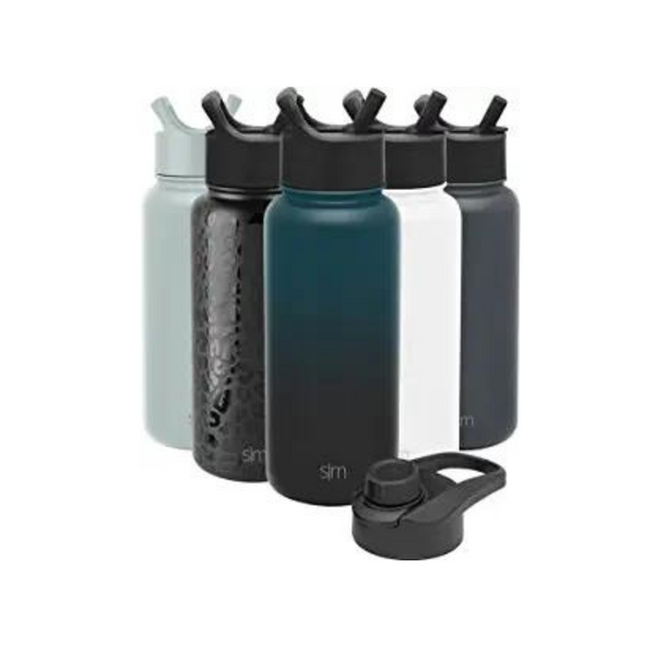 Simple Modern Vacuum Insulated Stainless Steel Metal Water Bottle with Straw and Chug Lid (32oz.)
