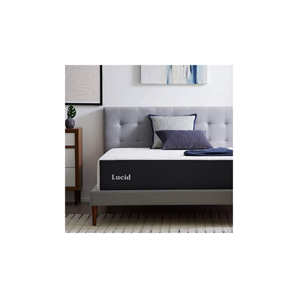 Lucid 14 Inch Queen Plush Memory Foam Mattress