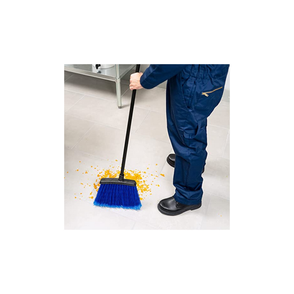 Pack Of 12 Carlisle FoodService Duo-Sweep Plastic Large Debris Angled Broom With Handle