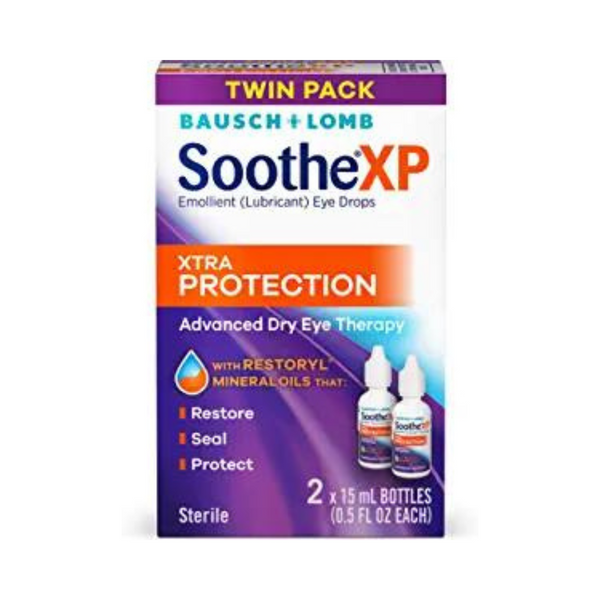 Pack Of 2 Bausch & Lomb Eye Drops, Lubricant Relief for Dry Eyes, Soothe XP