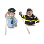 Melissa & Doug Rescue Puppet Set – Police Officer and Firefighter