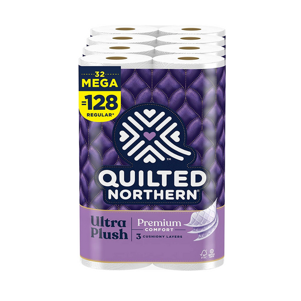 Quilted Northern Ultra Plush Toilet Paper (32 Mega Rolls = 128 Regular Rolls)