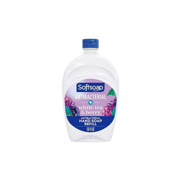 Recambio de jabón líquido para manos antibacteriano Softsoap de 50 onzas (té blanco y bayas)